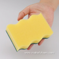 Cleaning yellow sponge green scouring pad for kitchen